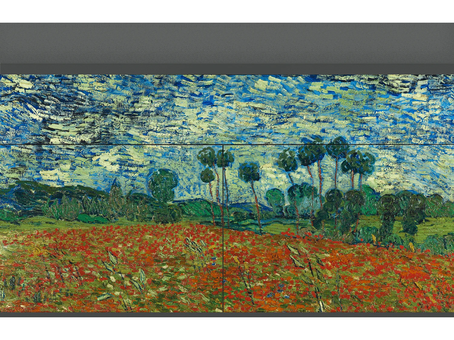 Buffet - 115x85x48 cm - BS4 - Poppy field by van Gogh, Anthracite