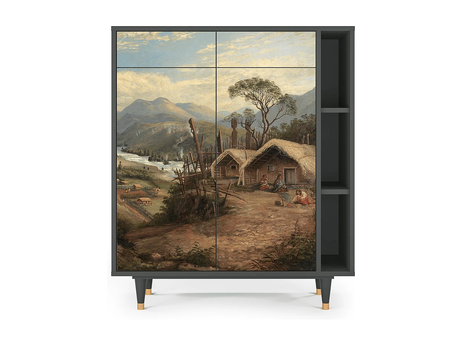 Dressoir - 96х110х41 cm - BS6 - View Across the Plains , Antraciet