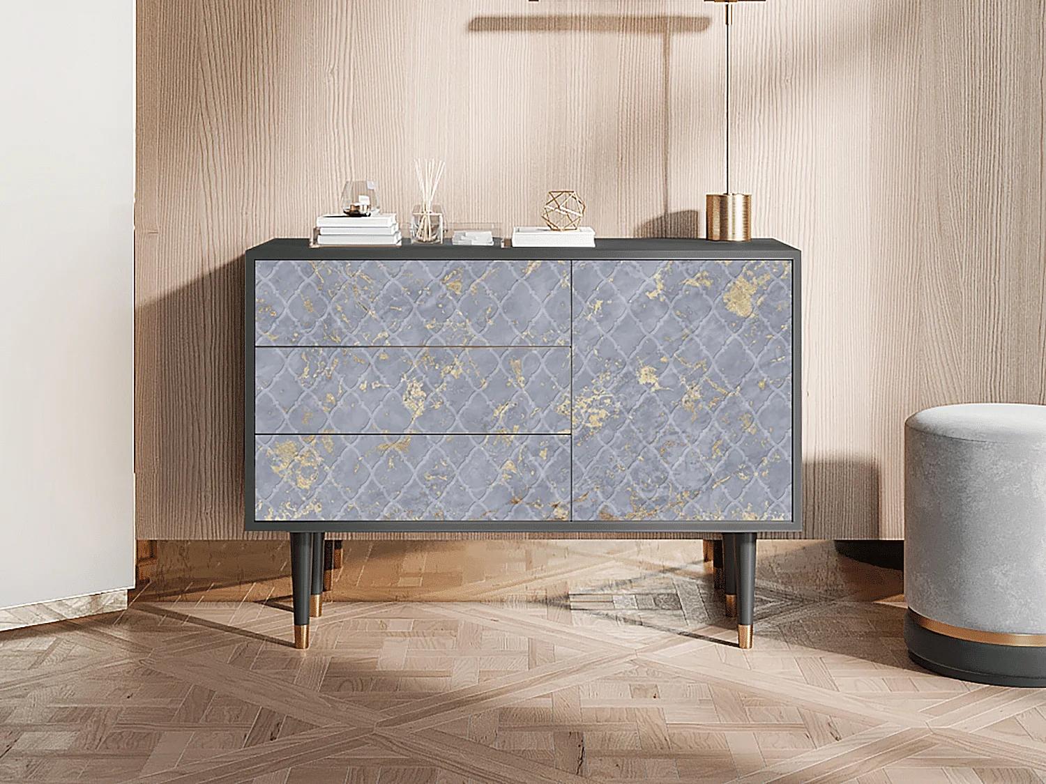Sideboard - 115х84х41 cm - S3 - Golden Smoke, Anthrazit