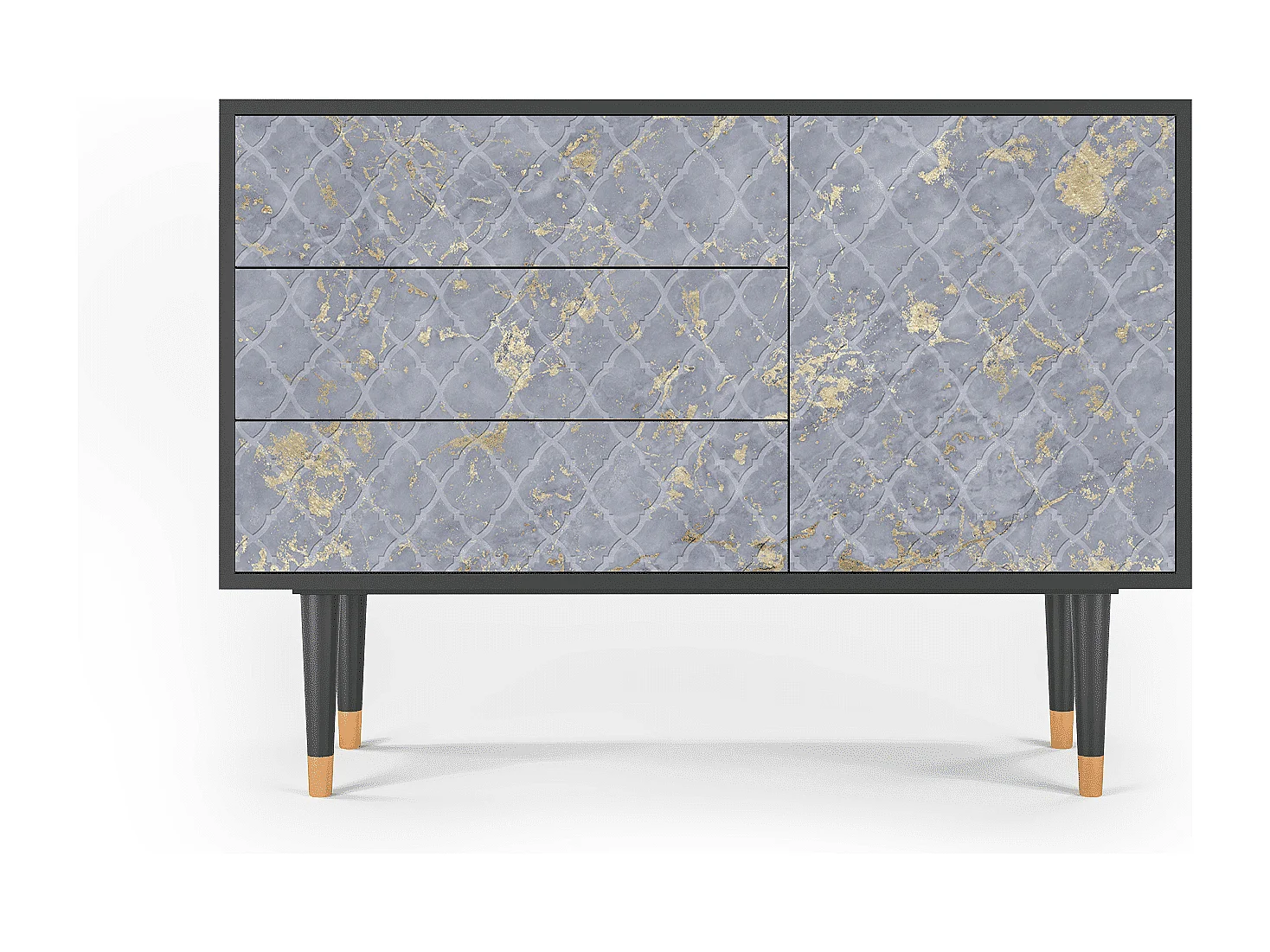 Kredens - 115х84х41 cm - S3 - Golden Smoke, Antracyt