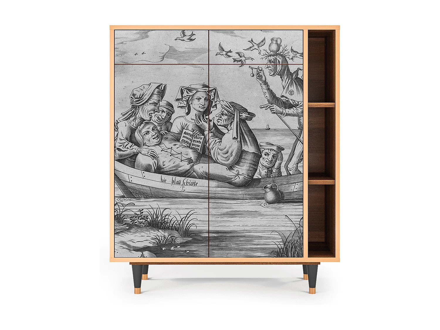 Sideboard - 96х110х41 cm - BS6 - Blau Schuyte, Walnuss