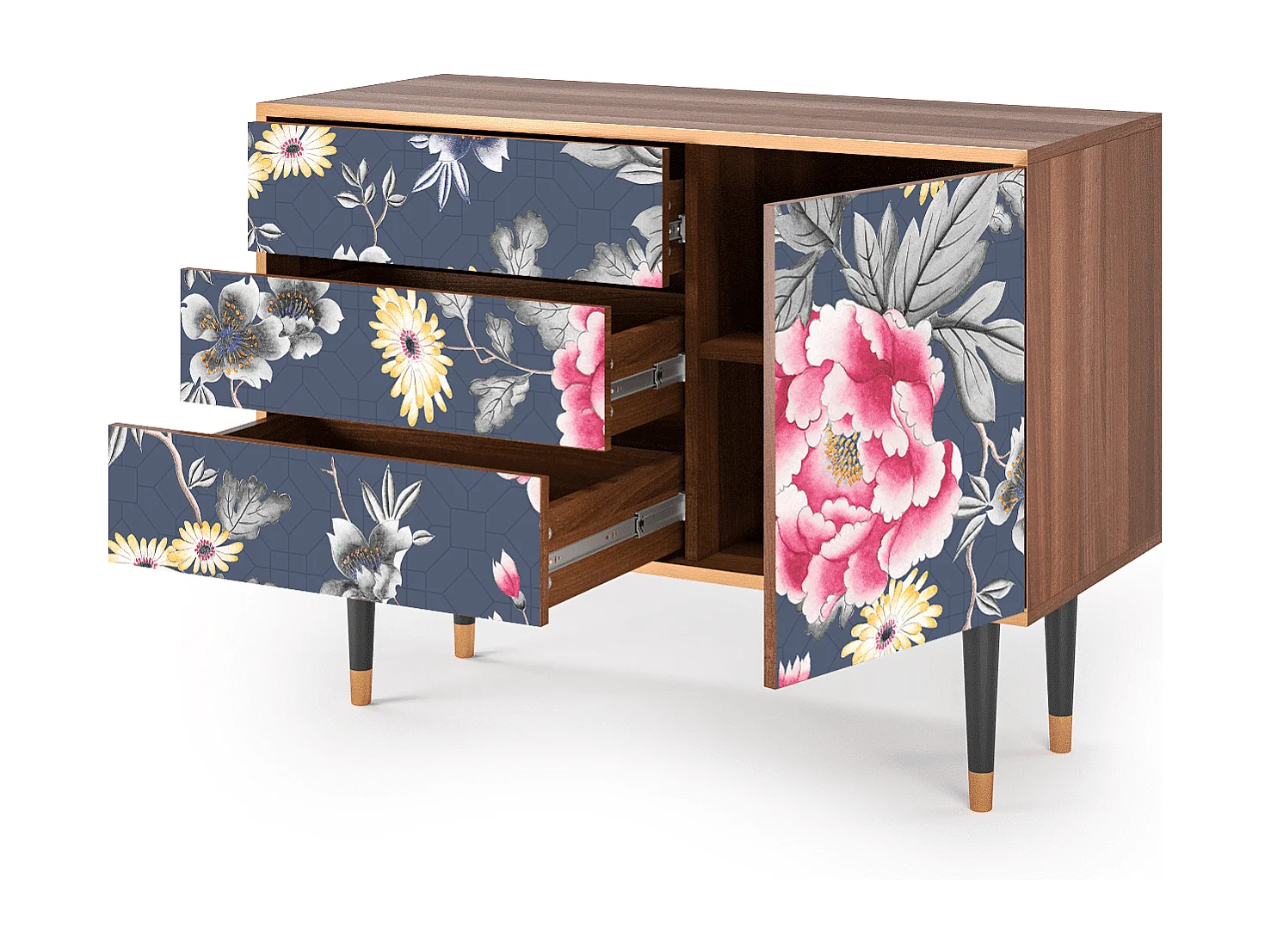 Buffet - 115х84х41 cm - S3 - Dark Flower Bed, Noyer