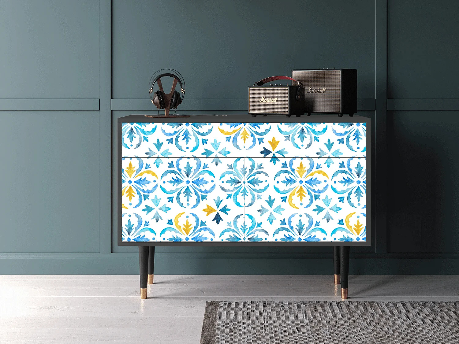 Dressoir - 115x85x48 cm - BS4 - Lisbon Flover, Antraciet