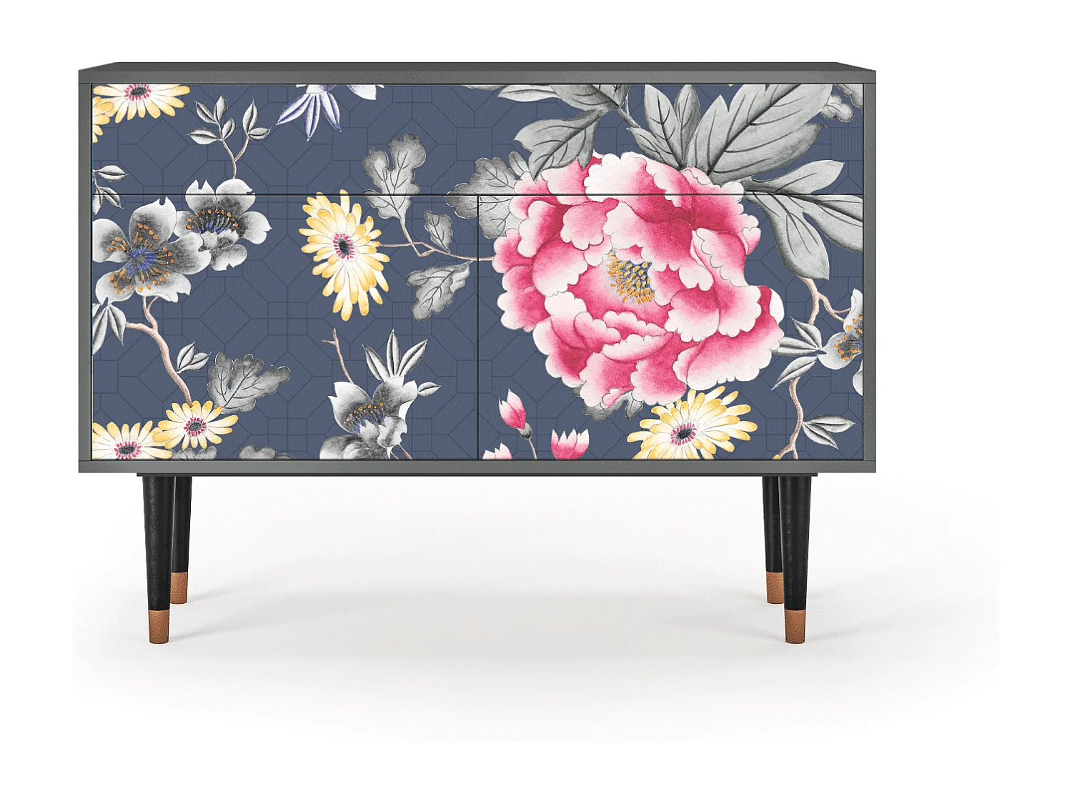 Kredens - 115x85x48 cm - BS4 - Dark Flower Bed, Antracyt