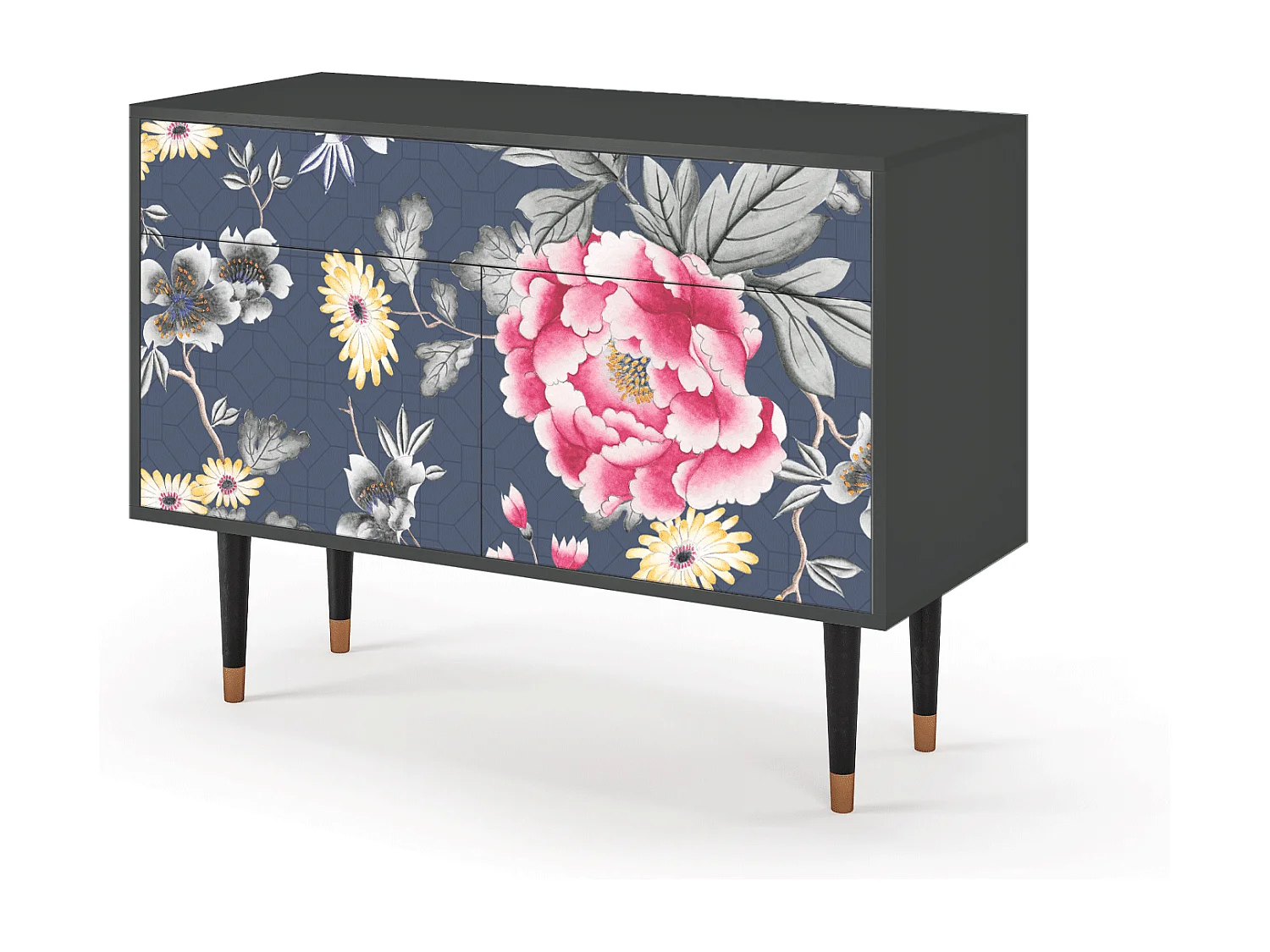 Kredens - 115x85x48 cm - BS4 - Dark Flower Bed, Antracyt