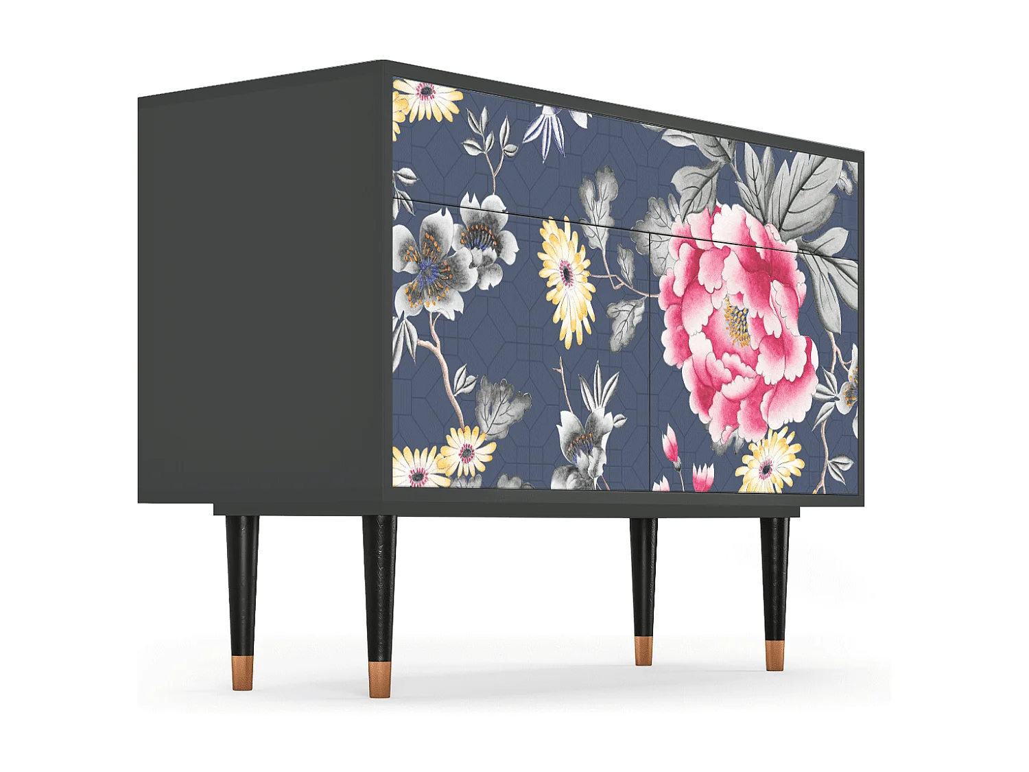 Kredens - 115x85x48 cm - BS4 - Dark Flower Bed, Antracyt