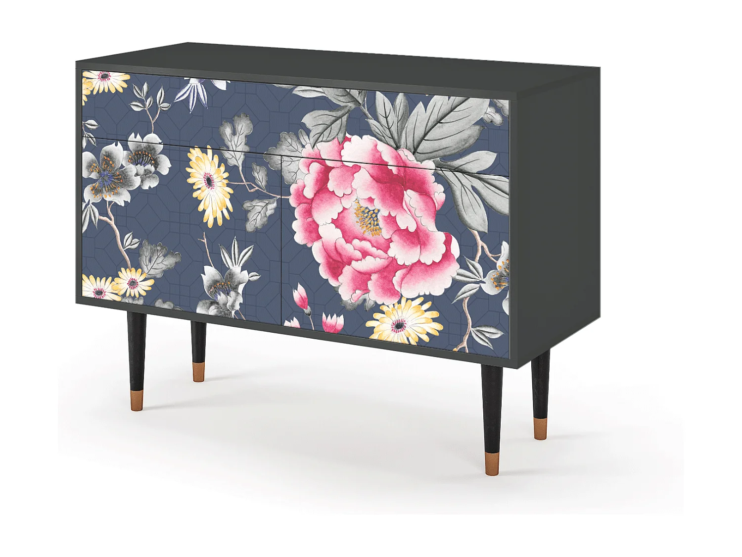 Kredens - 115x85x48 cm - BS4 - Dark Flower Bed, Antracyt