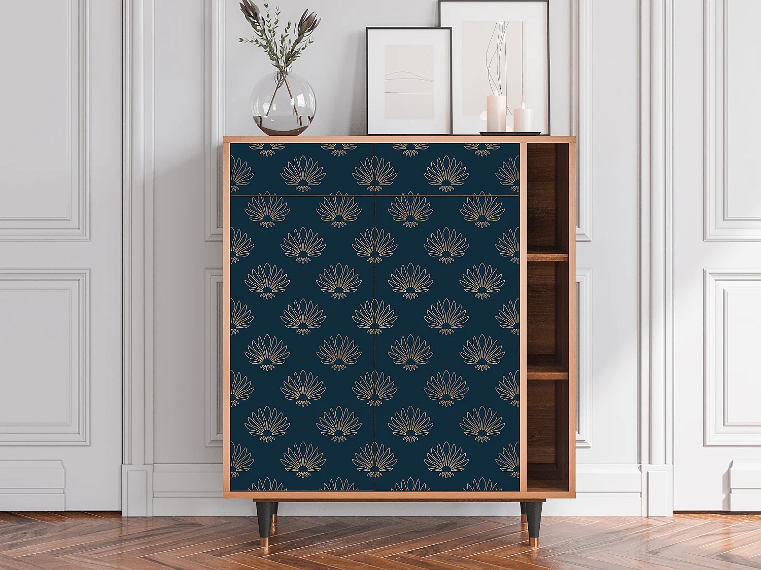 Sideboard - 96х110х41 cm - BS6 - Blue Lotus, Walnuss