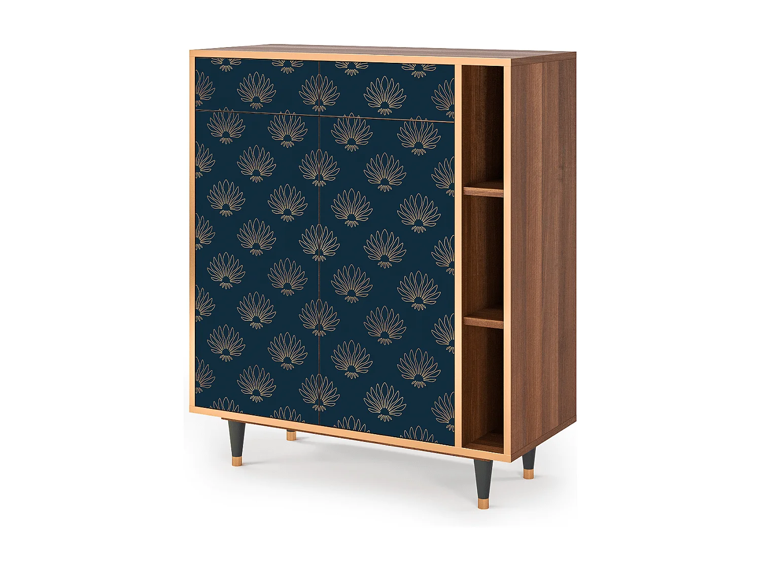 Dressoir - 96х110х41 cm - BS6 - Blue Lotus, Walnoot