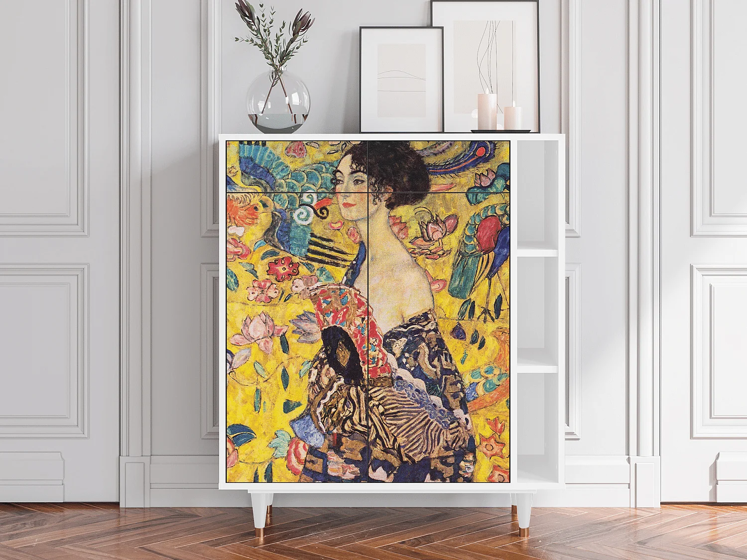 Aparador - 96х110х41 cm - BS6 - Lady with Fan by Klimt, Blanco