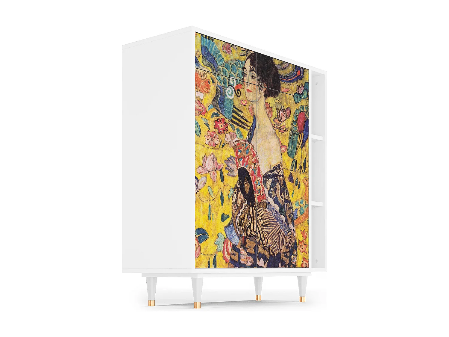 Aparador - 96х110х41 cm - BS6 - Lady with Fan by Klimt, Blanco