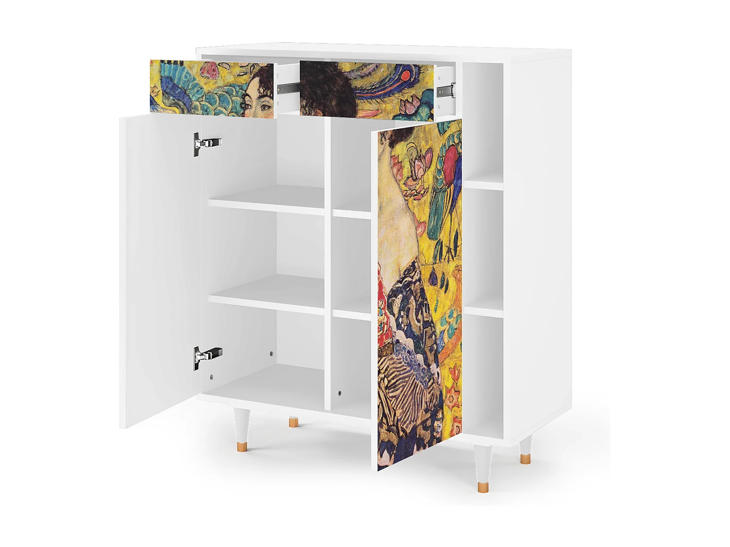 Aparador - 96х110х41 cm - BS6 - Lady with Fan by Klimt, Blanco