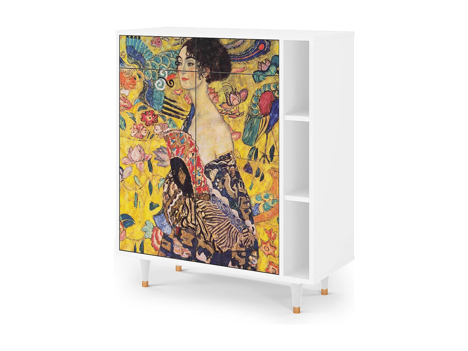 Credenza - 96х110х41 cm - BS6 - Lady with Fan by Klimt, Bianco