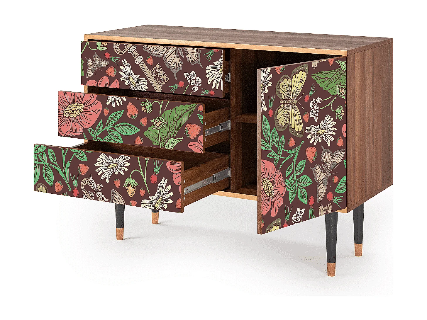 Buffet - 115х84х41 cm - S3 - Alice in Wonderland, Noyer