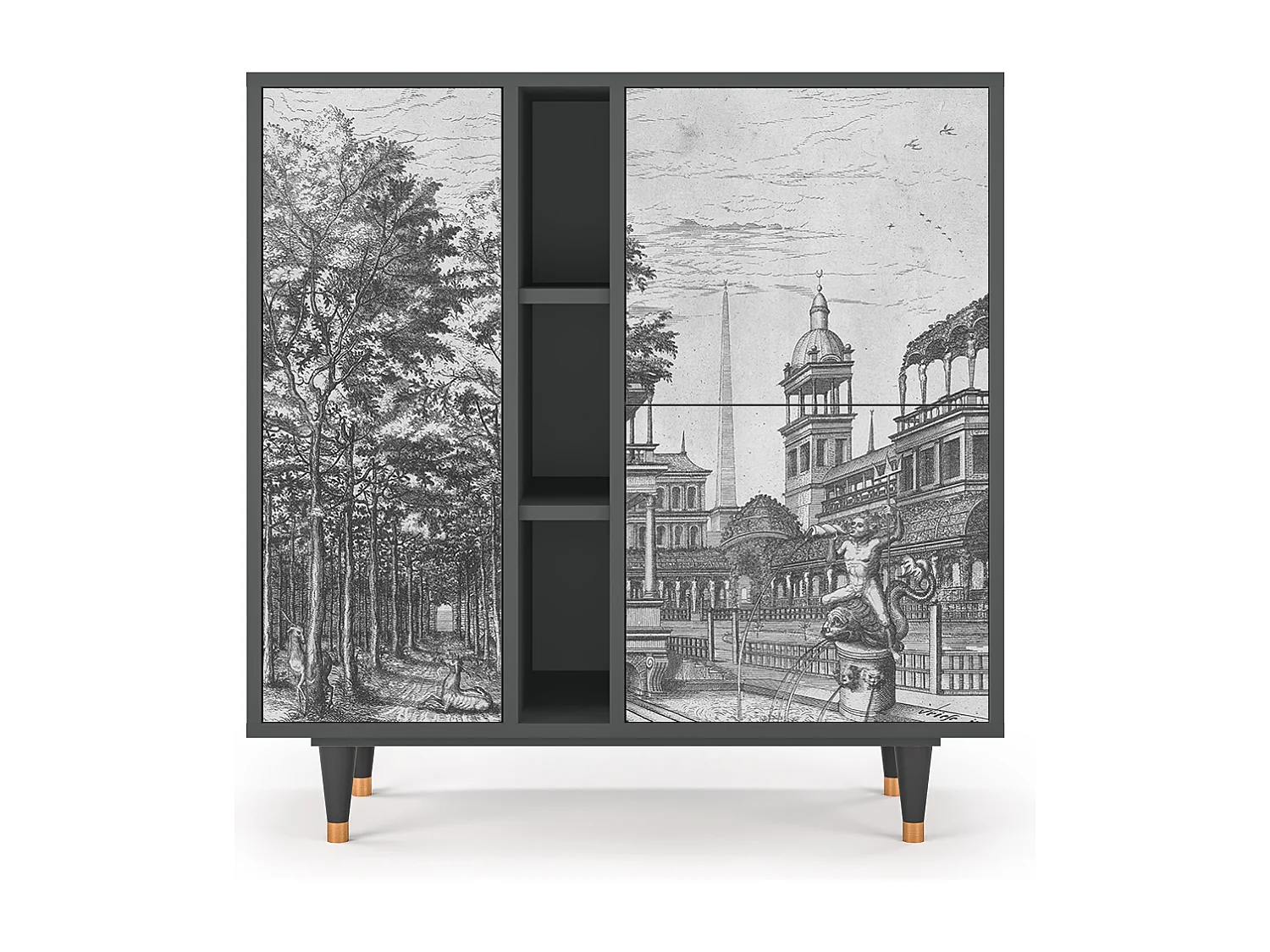 Buffet - 94х96х41 cm - BS5 - View of the Piazza, Anthracite