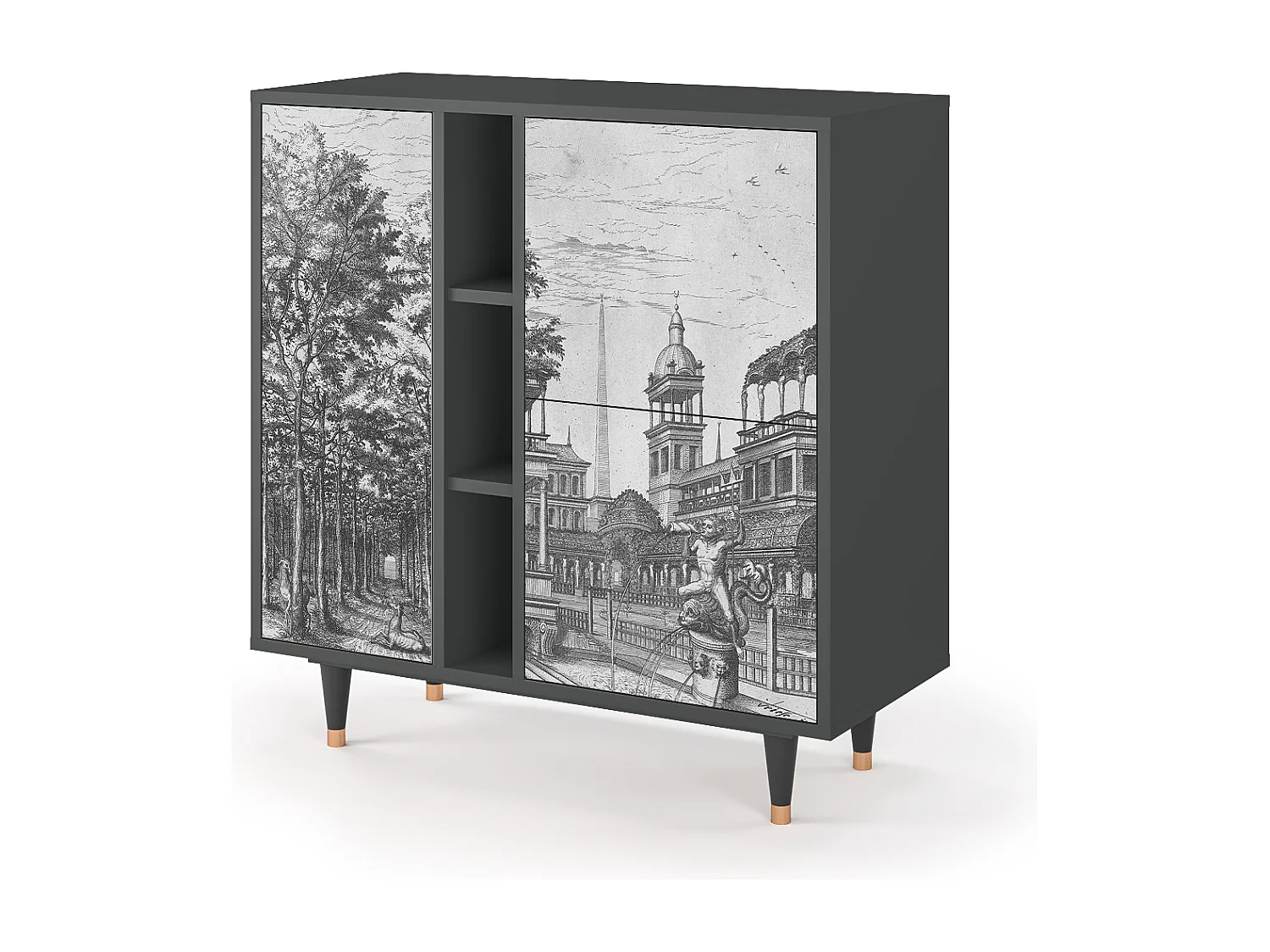 Buffet - 94х96х41 cm - BS5 - View of the Piazza, Anthracite