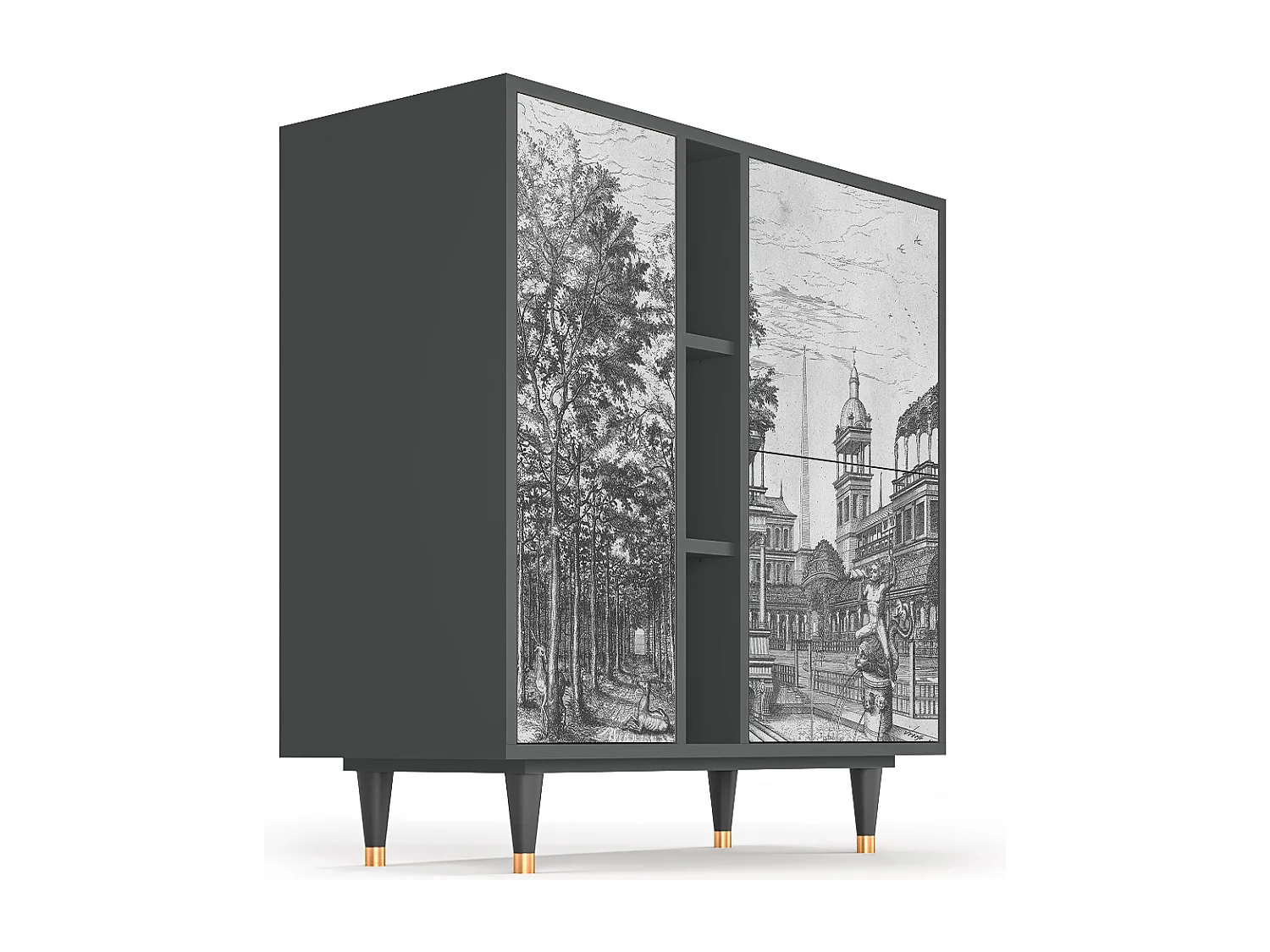 Buffet - 94х96х41 cm - BS5 - View of the Piazza, Anthracite