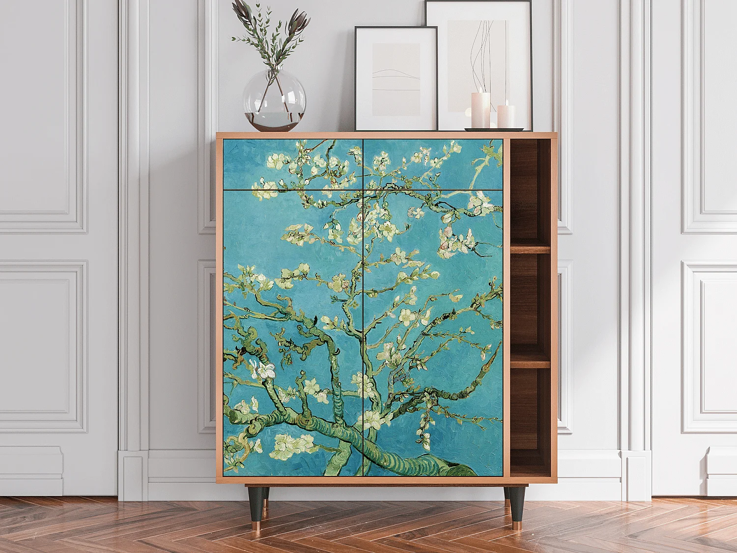Kredens - 96х110х41 cm - BS6 - Almond Blossom, Orzech