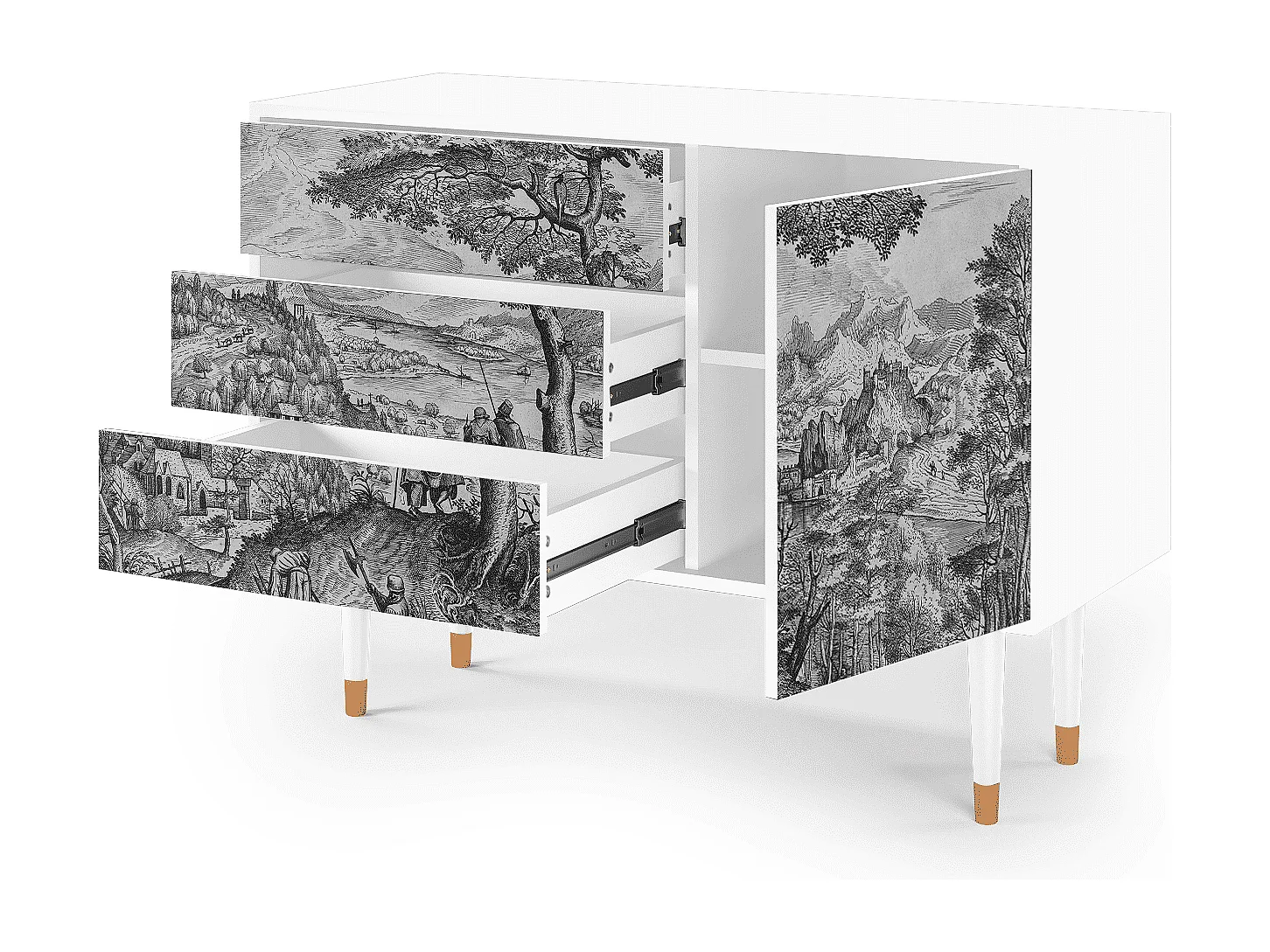 Aparador - 115х84х41 cm - S3 - Milites Requiescentes, Branco