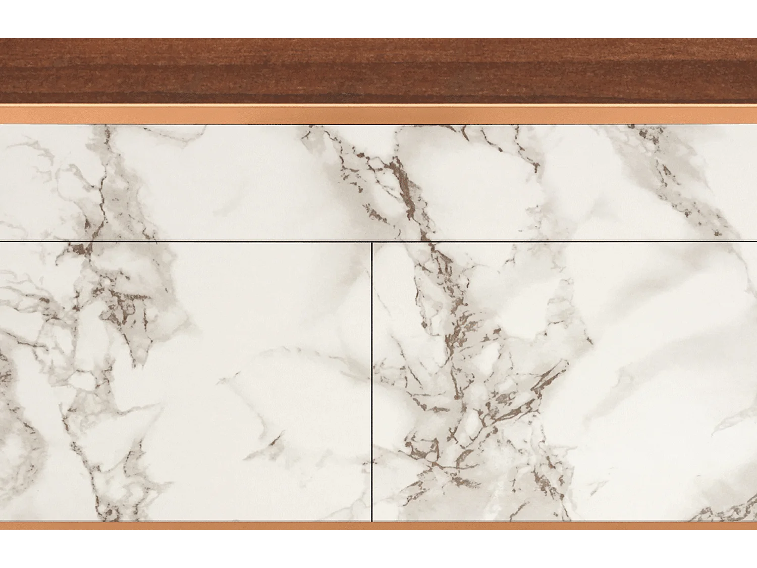 Credenza - 115x85x48 cm - BS4 - Milk Marble, Noce