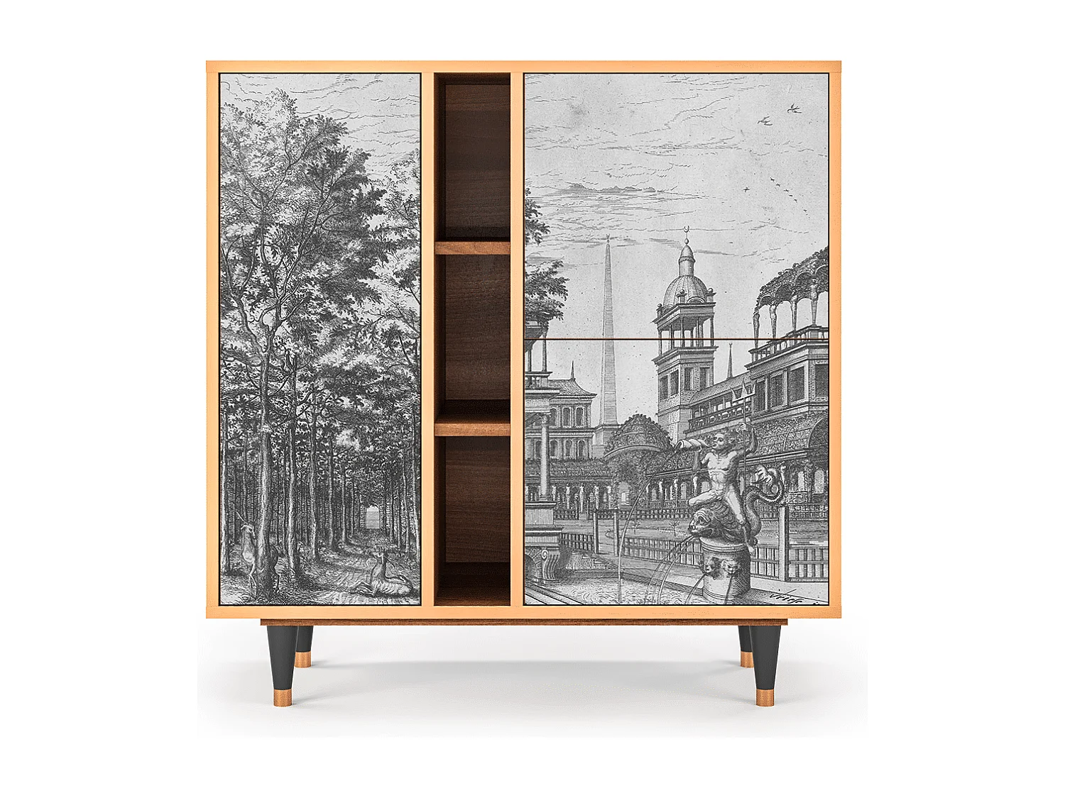 Aparador - 94х96х41 cm - BS5 - View of the Piazza, Nogueira