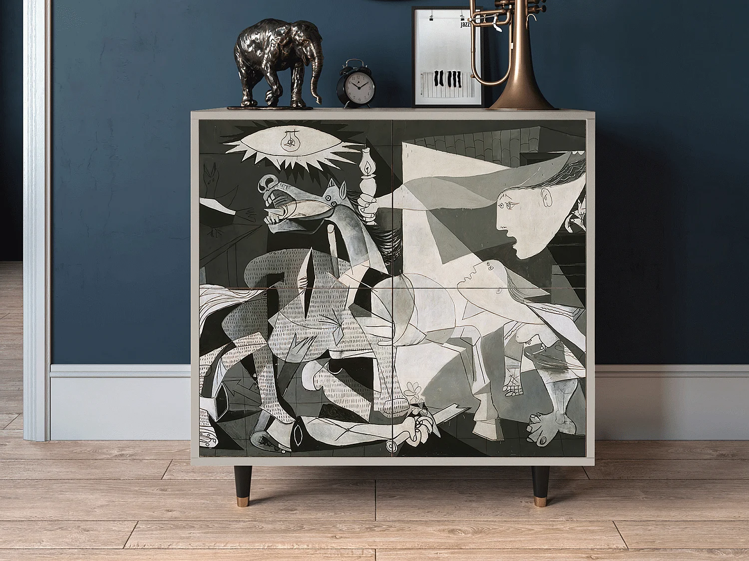 Credenza - 94x96x48 cm - BS3 - Guernica by Picasso, Sabbia