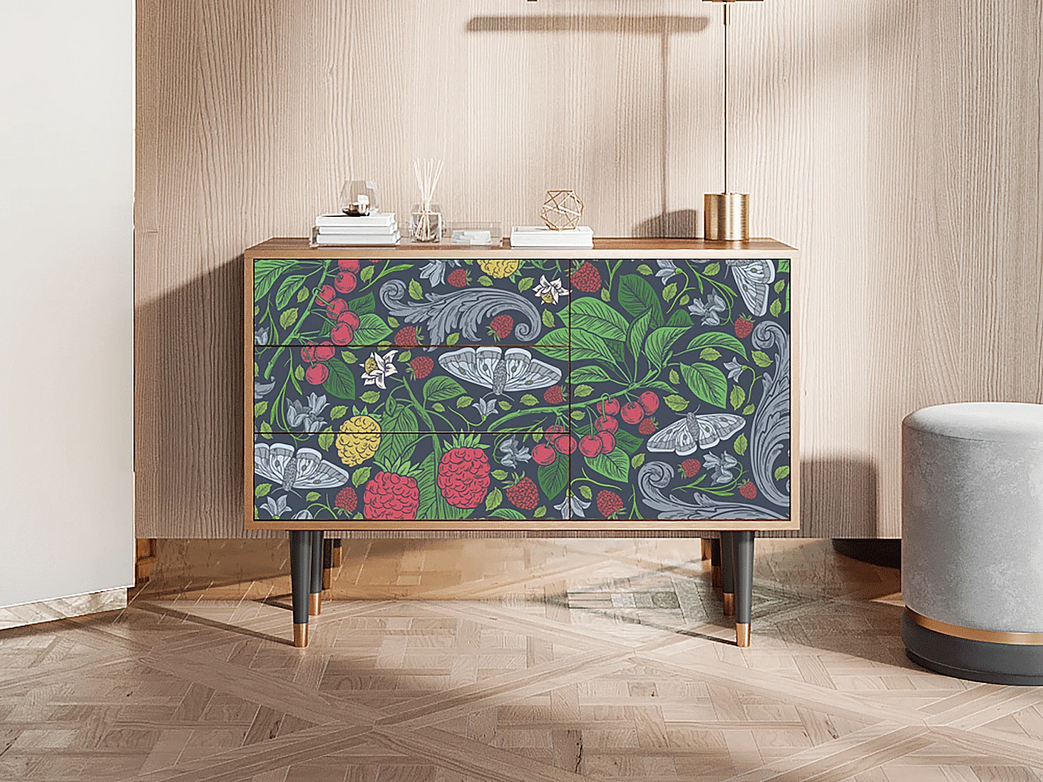 Buffet - 115х84х41 cm - S3 - Summer Berries, Noyer