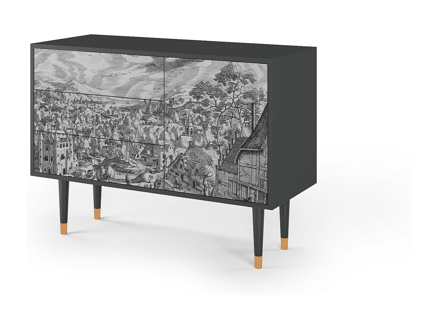 Aparador - 115х84х41 cm - S3 - Bird Dropping, Antracita