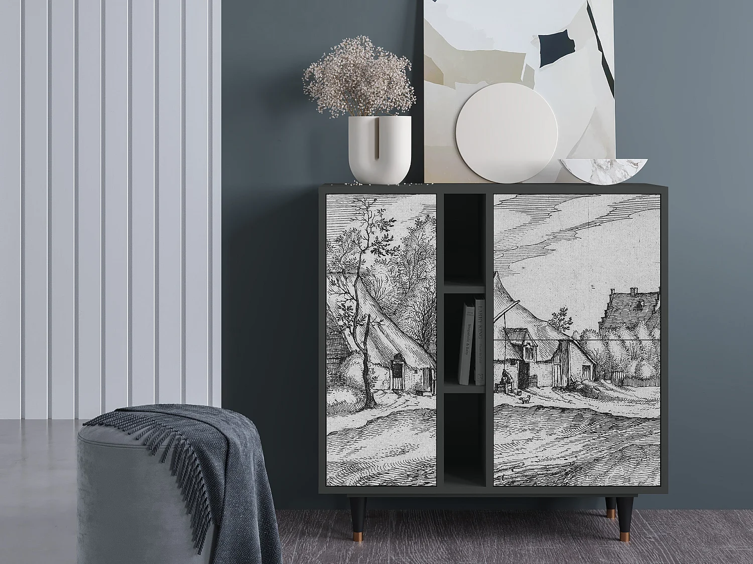 Aparador - 94х96х41 cm - BS5 - Farms in a Village, Antracita