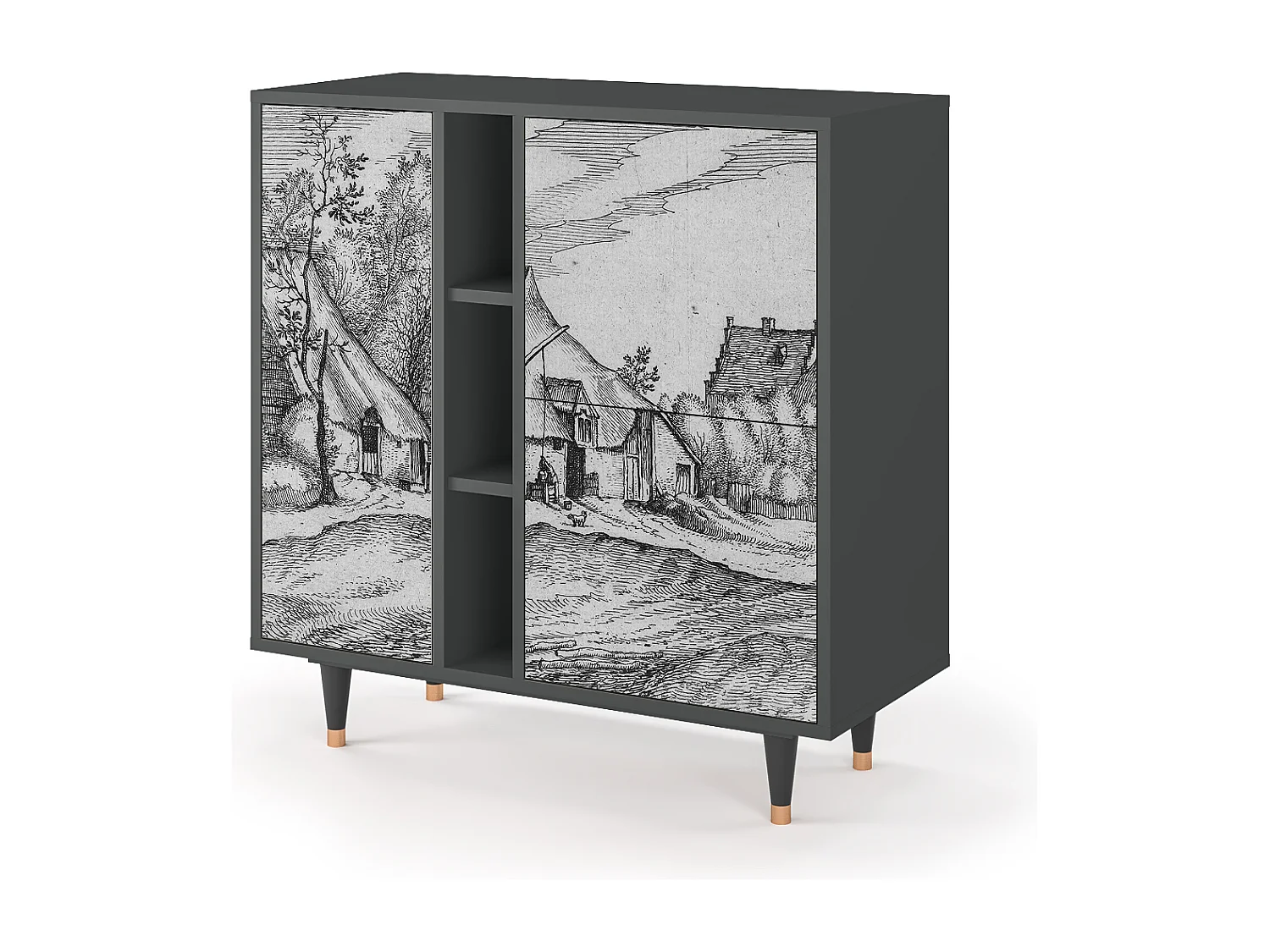 Aparador - 94х96х41 cm - BS5 - Farms in a Village, Antracita