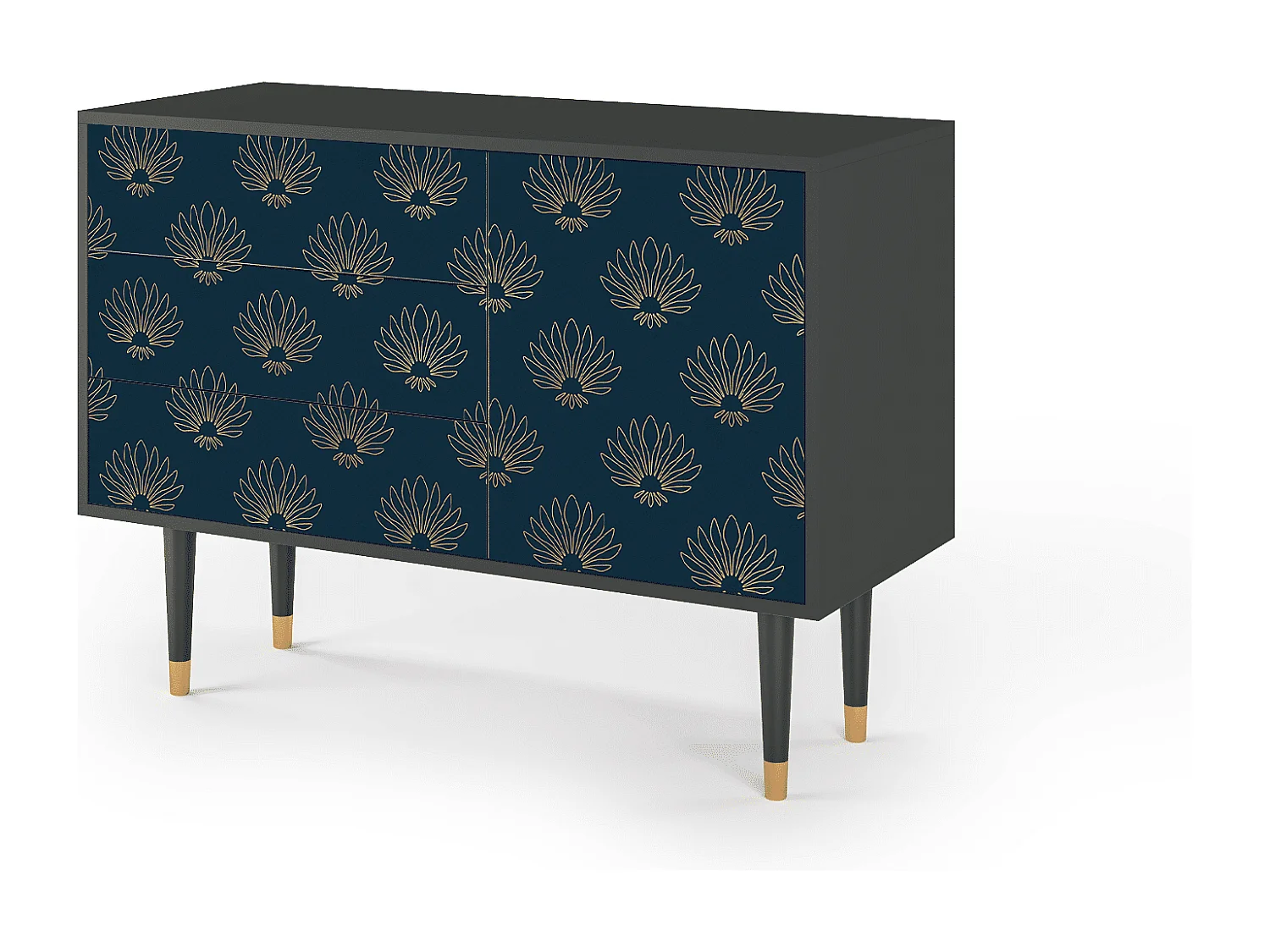 Kredens - 115х84х41 cm - S3 - Blue Lotus, Antracyt