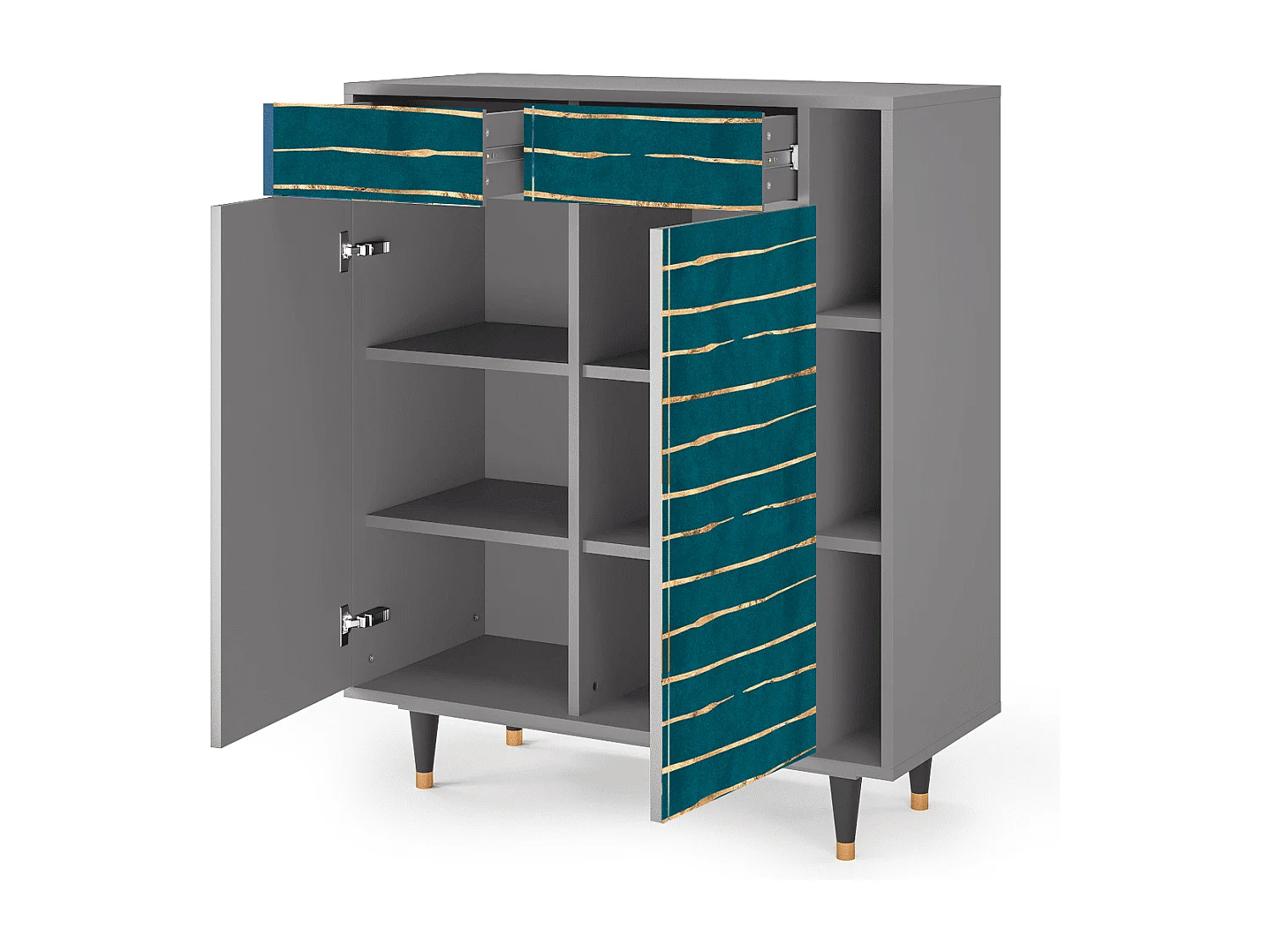 Kredens - 96х110х41 cm - BS6 - Ocean Drive, Szary