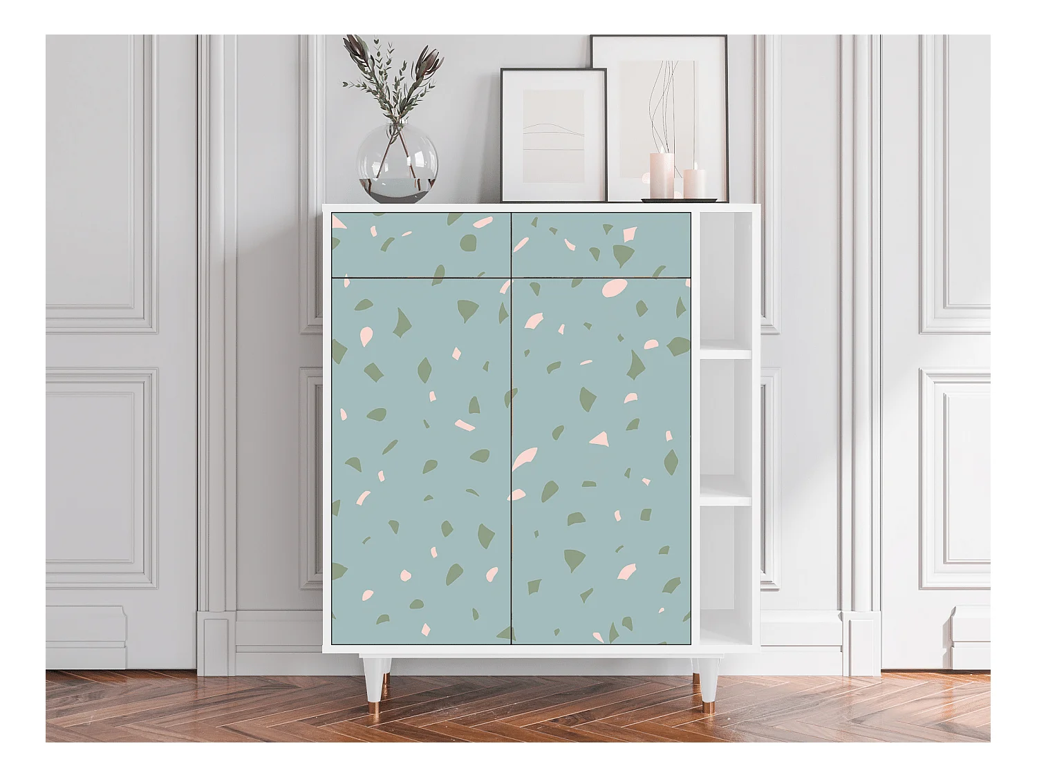 Buffet - 96х110х41 cm - BS6 - Blue Drops, Blanc