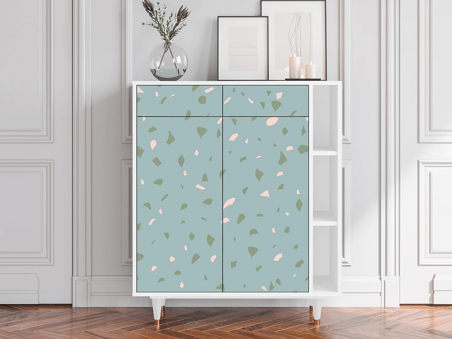 Buffet - 96х110х41 cm - BS6 - Blue Drops, Blanc
