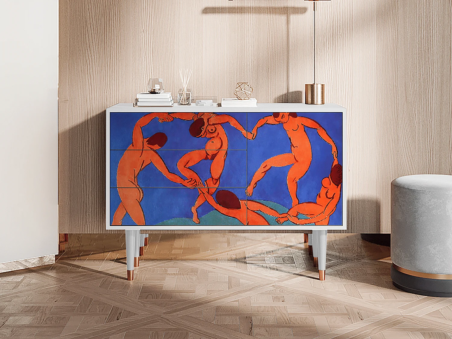 Kredens - 115х84х41 cm - S3 - The Dance by Matisse , Biały