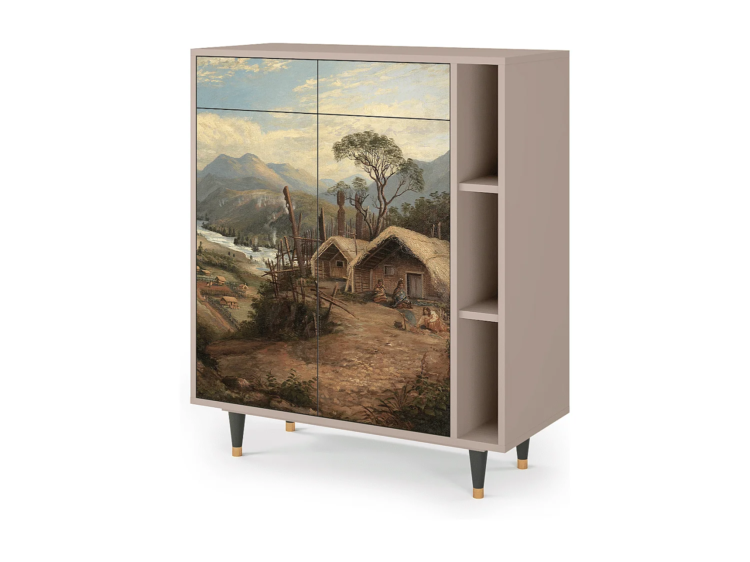 Kredens - 96х110х41 cm - BS6 - View Across the Plains , Latte