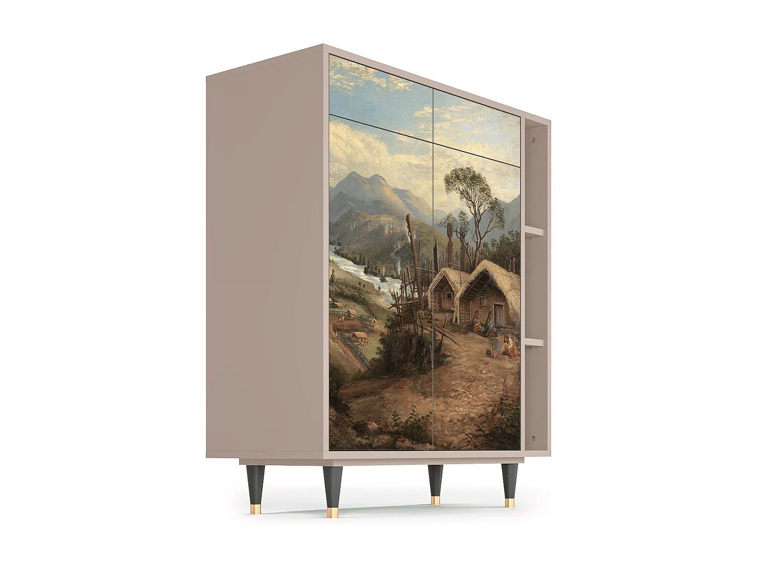 Credenza - 96х110х41 cm - BS6 - View Across the Plains , Latte