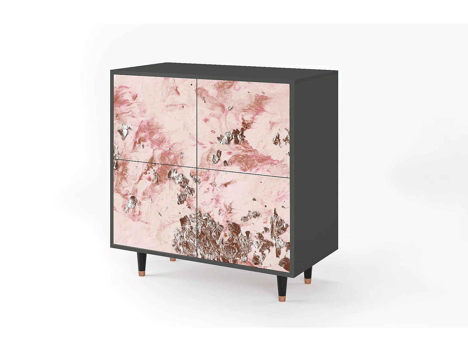 Kredens - 94x96x48 cm - BS3 - Cotton Candy, Antracyt