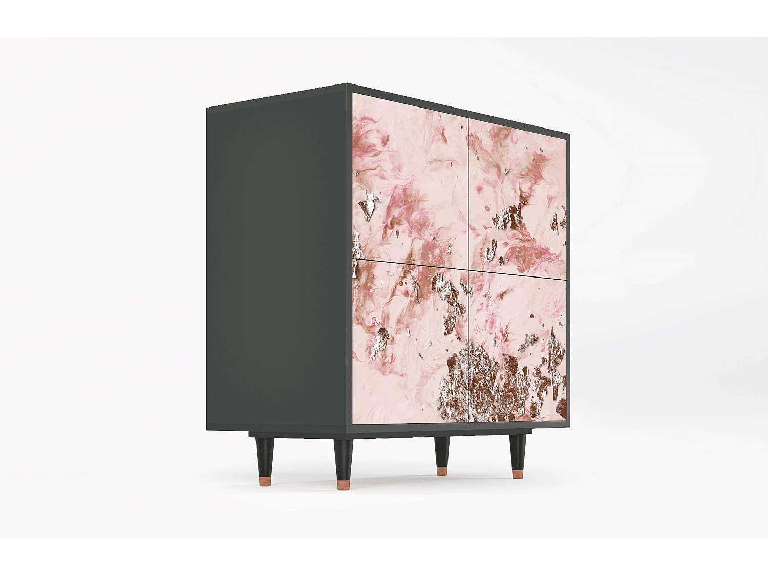 Kredens - 94x96x48 cm - BS3 - Cotton Candy, Antracyt