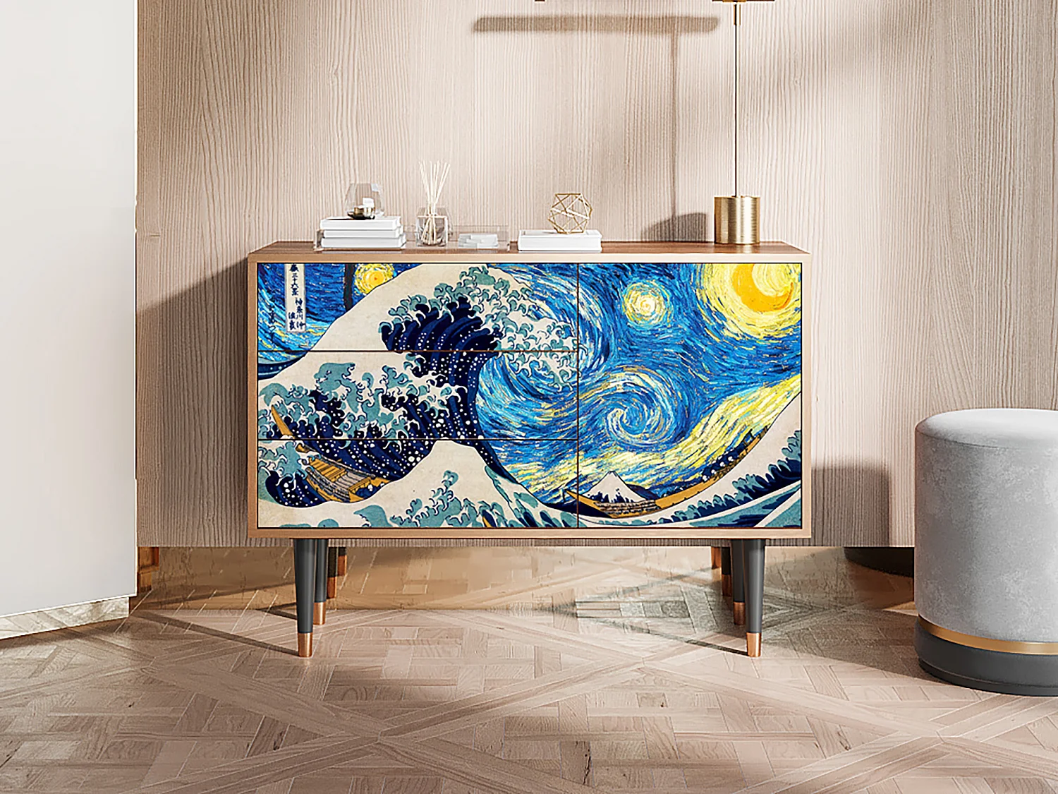 Buffet - 115х84х41 cm - S3 - Great Wave, Noyer