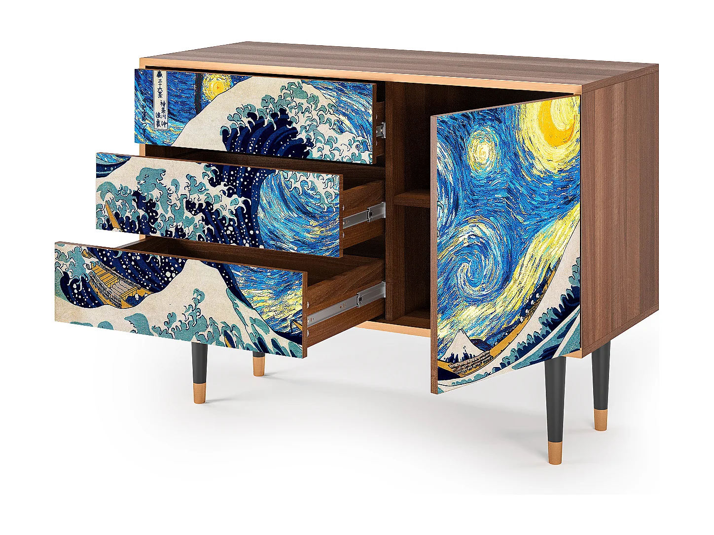 Buffet - 115х84х41 cm - S3 - Great Wave, Noyer