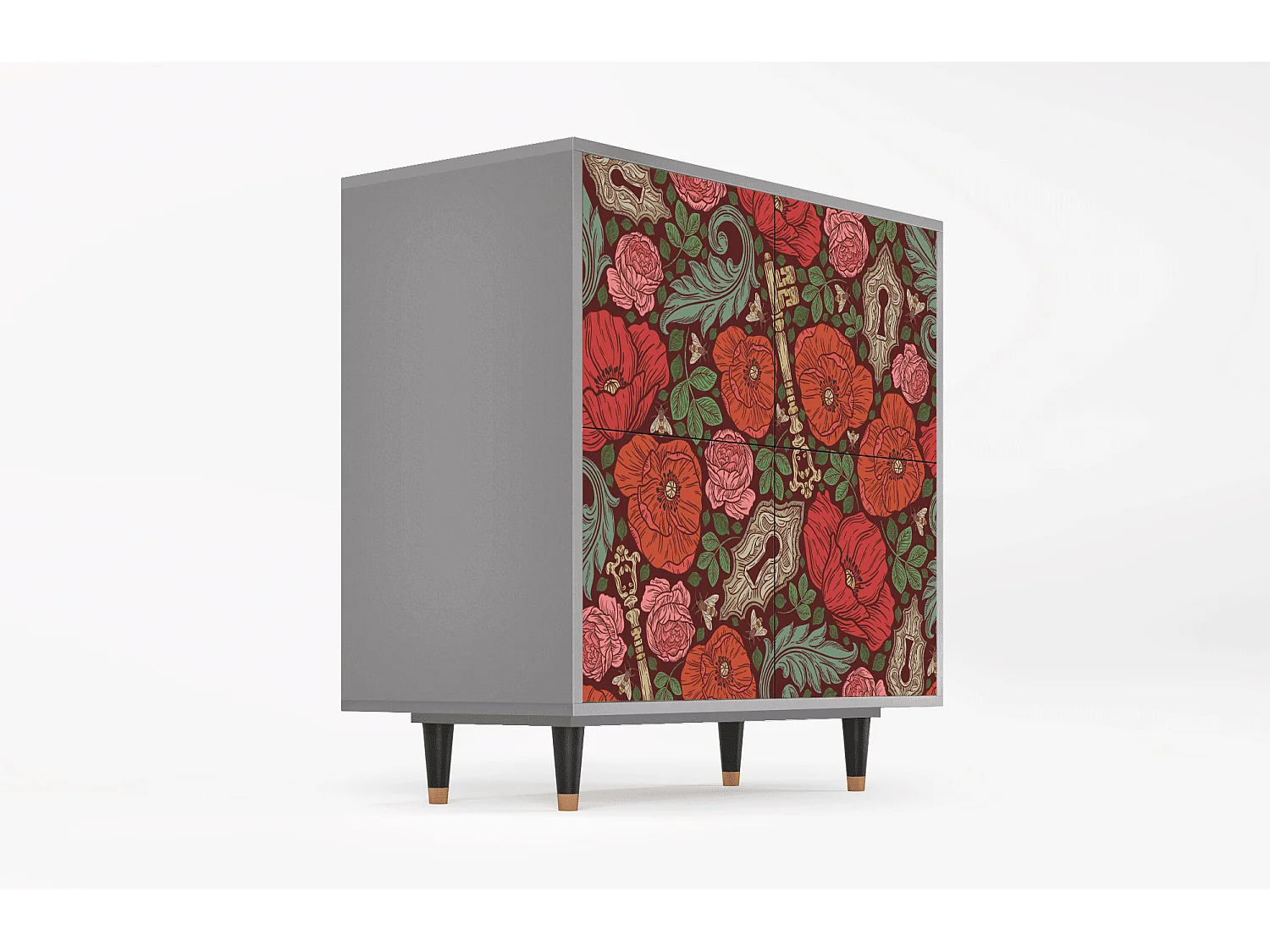 Dressoir - 94x96x48 cm - BS3 - Poppy Garden, Grijs