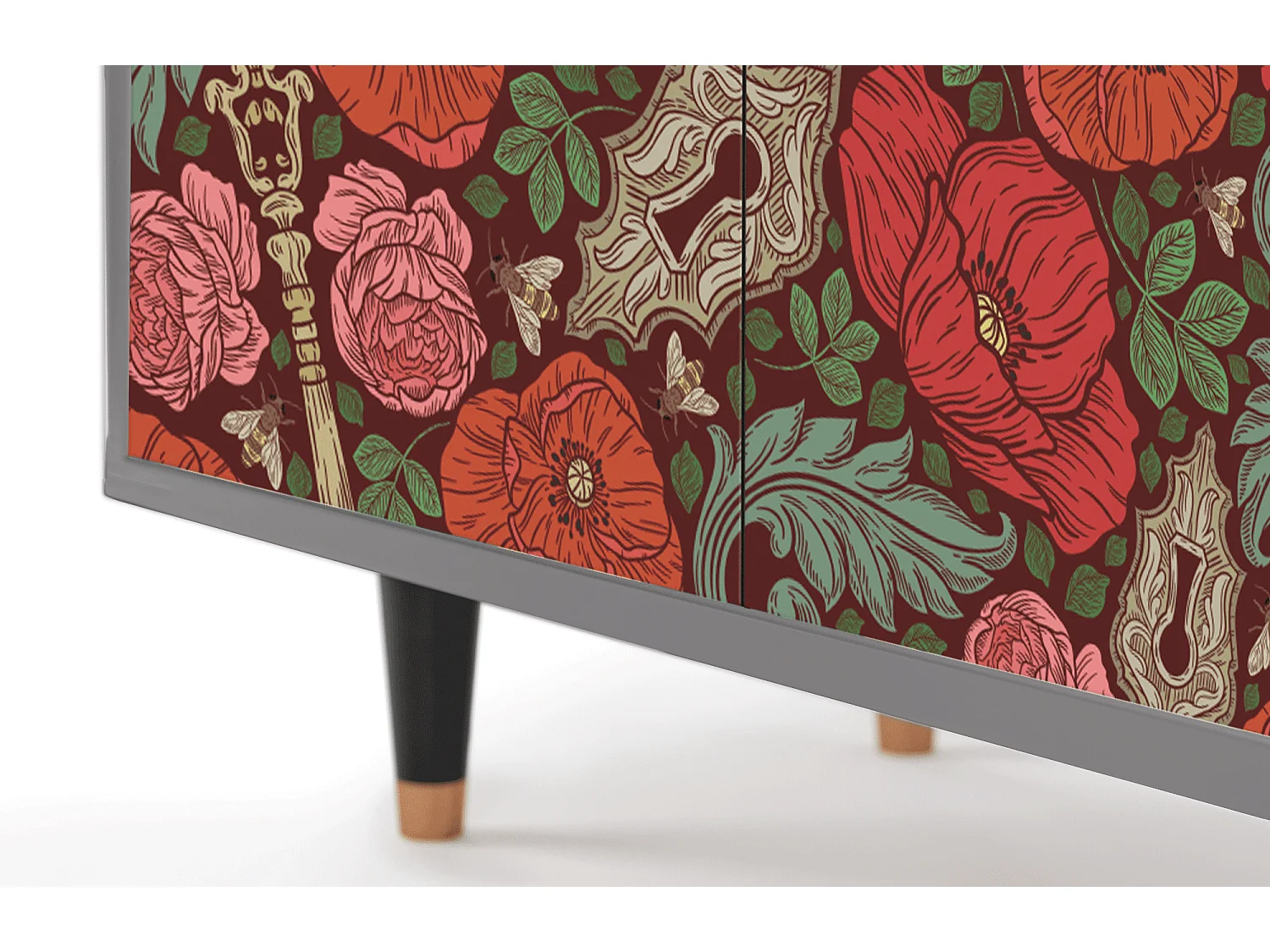 Dressoir - 94x96x48 cm - BS3 - Poppy Garden, Grijs