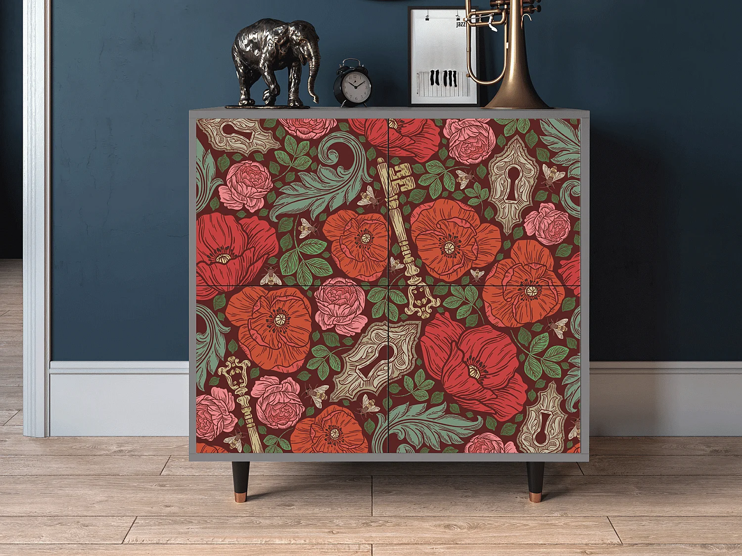 Buffet - 94x96x48 cm - BS3 - Poppy Garden, Gris
