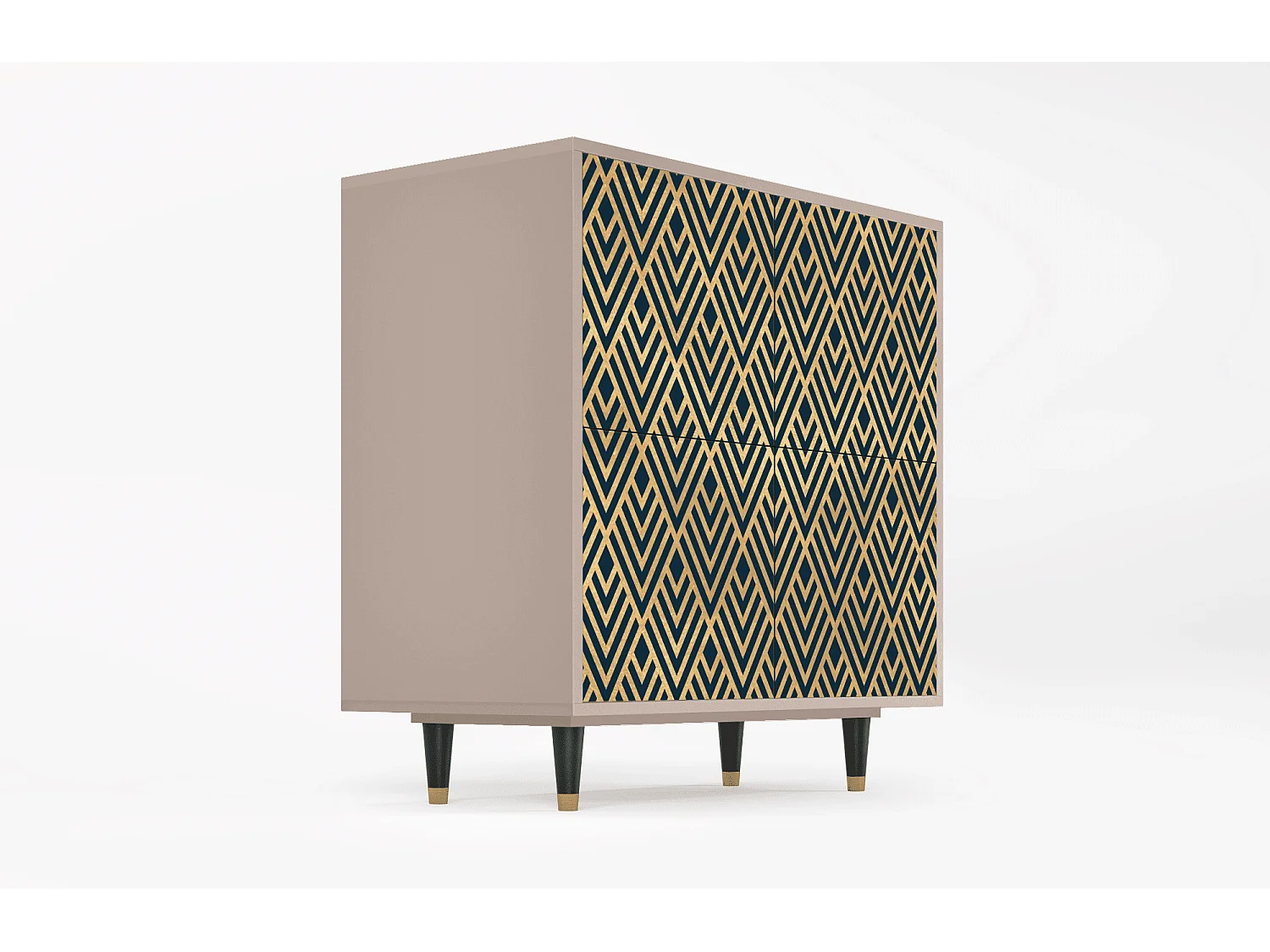 Kredens - 94x96x48 cm - BS3 - Egypt Triangles, Latte