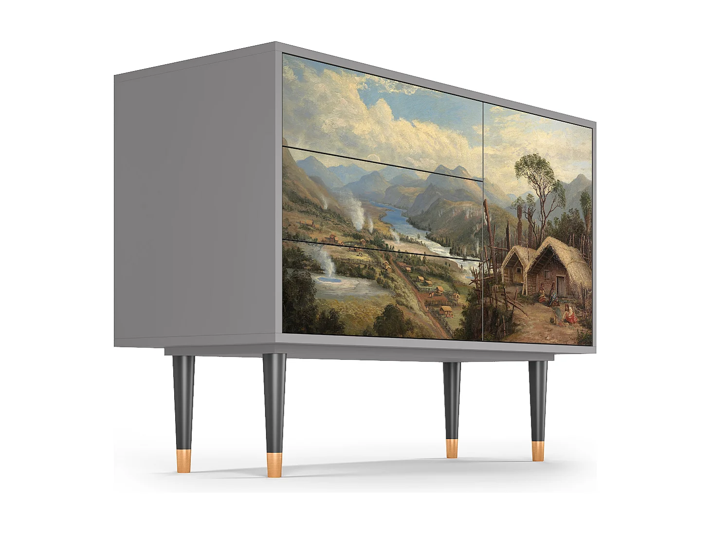 Credenza - 115х84х41 cm - S3 - The Cubist Paintings , Grigio