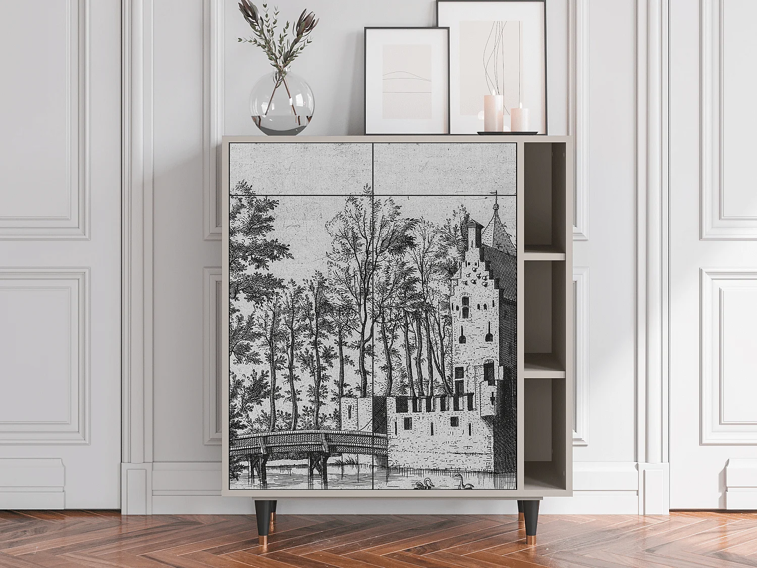 Kredens - 96х110х41 cm - BS6 - Castle by Breugel, Piaskowy