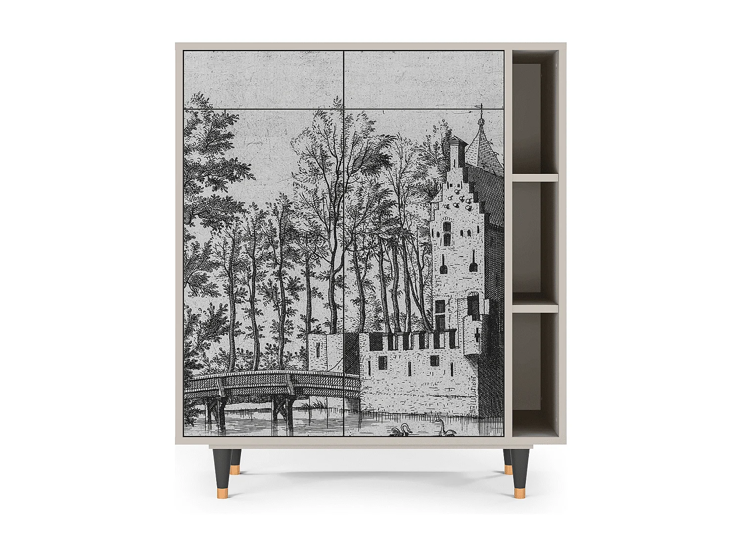 Kredens - 96х110х41 cm - BS6 - Castle by Breugel, Piaskowy