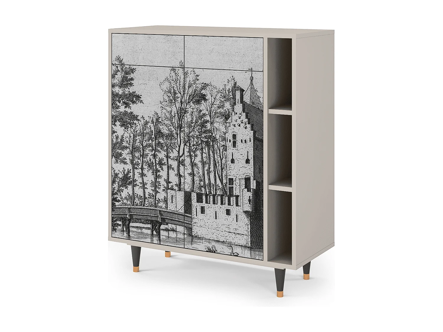 Kredens - 96х110х41 cm - BS6 - Castle by Breugel, Piaskowy