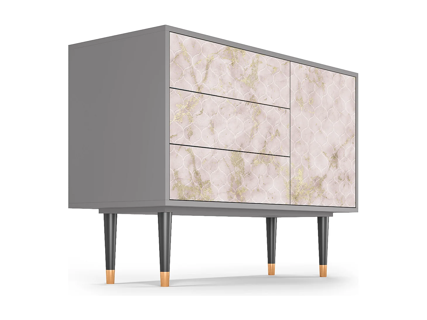 Credenza - 115х84х41 cm - S3 - Dirty Roses, Grigio
